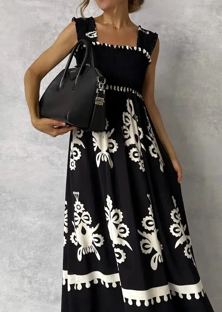 Cool Print Sleeveless Maxi Dress