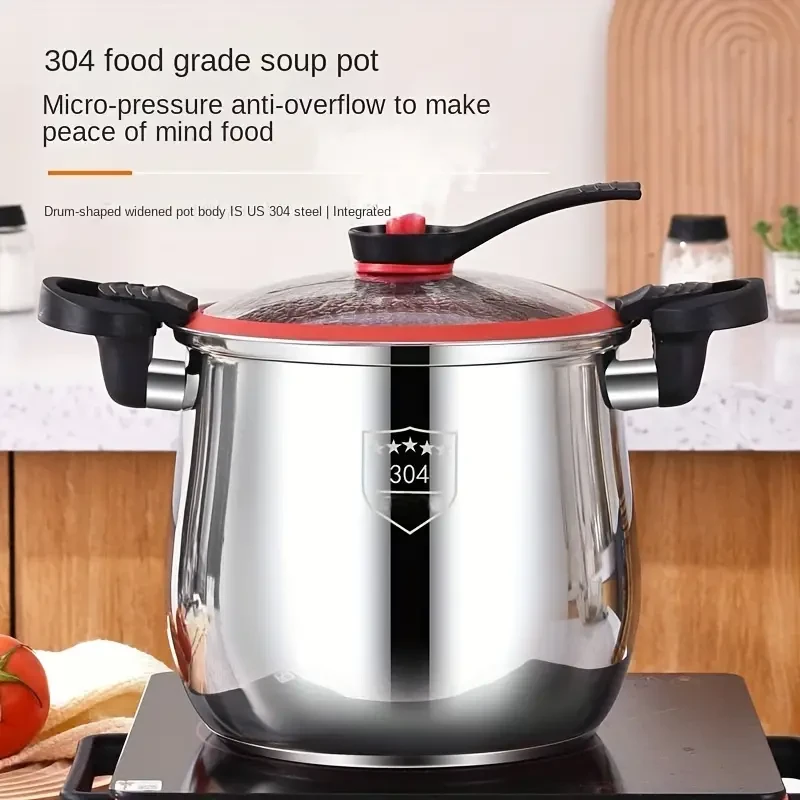Premium 304 Stainless Steel Pressure Cooker - Non-Stick PREMIUM 304 STAINLESS STEEL PRESSURE COOKER - NON-STICK Large Capacity Soup