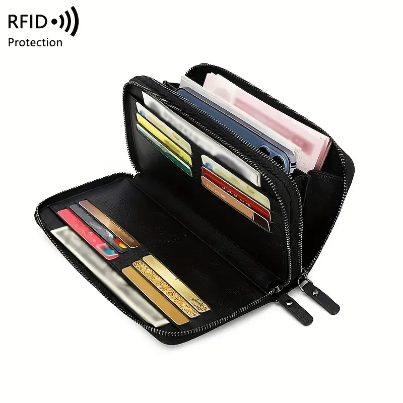 Elegant Men's Spacious Wallet Chic Double-Layer Design