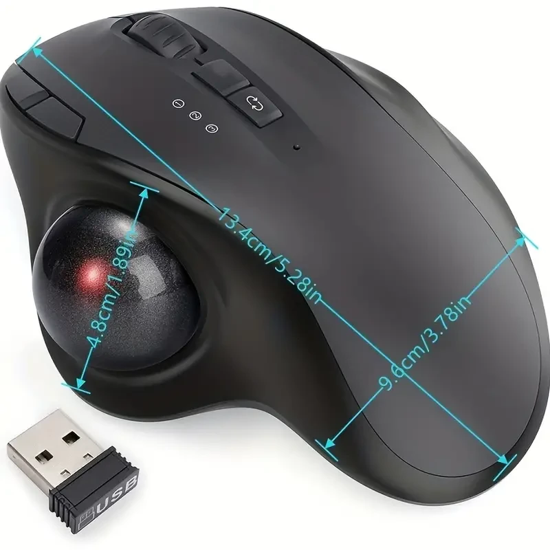 Rechargeable Trackball Mouse Wireless+2.4G Dual Mode Wireless Mouse