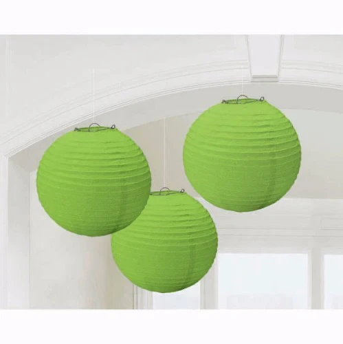 Lanterns Lime Green Round - Pack of 3