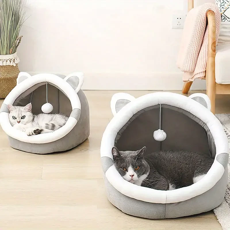 Adorable Ultra-Soft Cat Cave Bed