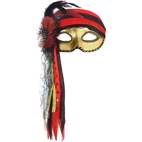 Pirate Feather Mask Deluxe