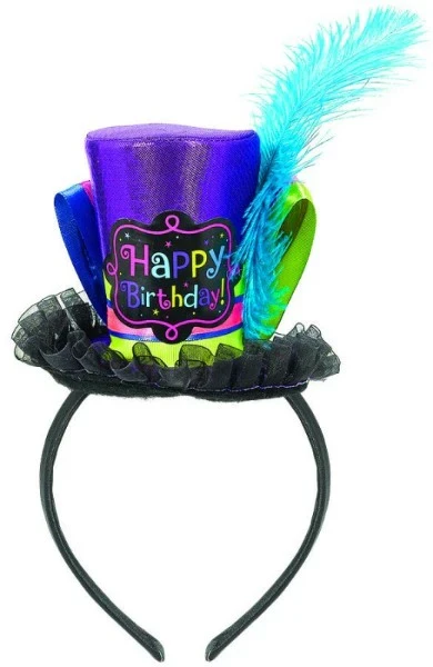 Cone Hat Headband - Birthday Chic Fashion (Fabric With Ribbon)