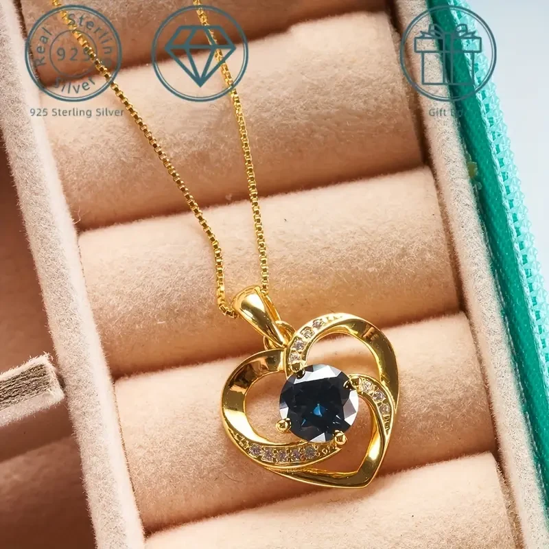 Moissanite Heart Pendant Necklace For Women
