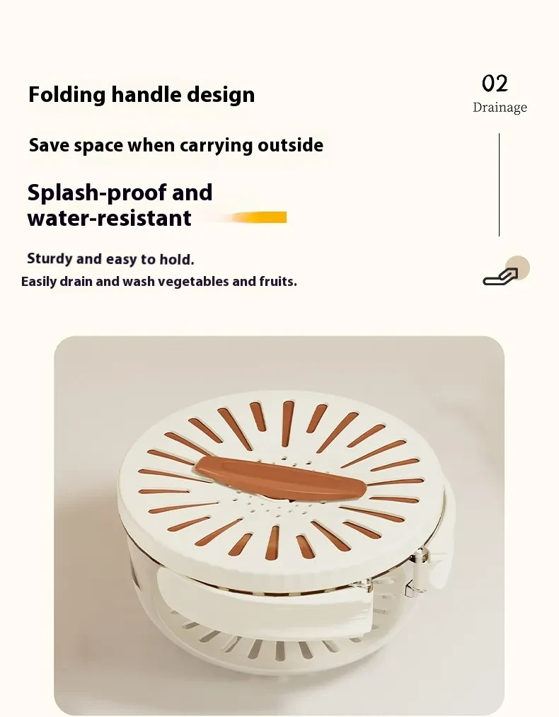 Fruit Drain Basket With Lid