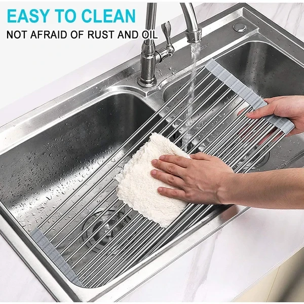 Roll up Dish Drying Rack Over The Sink