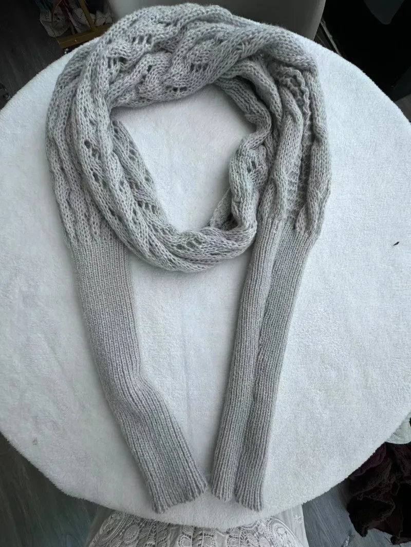 Autumn And Winter Warm Knitted Shawl Women's Hollowed-out Double Sleeve Shawl Collar Fashion Natural For Home And Party