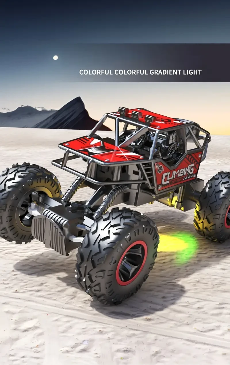 Alloy Remote Control Car Off-road Climbing Charging With Lights Rubber Tire Gift Boxed Toy Car
