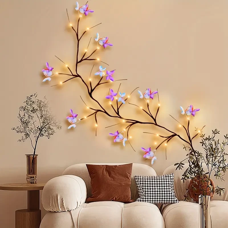 1pc Butterfly Branch LED Wall Light, 129.84cm 30 LEDs USB Powered