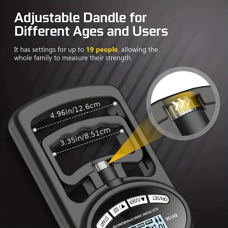 Electronic Hand Grip Strength Tester - 265 lbs / 120 kg