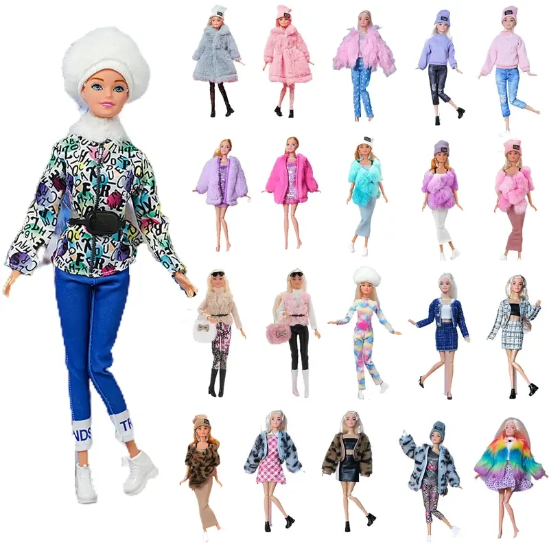 47pcs Doll Clothes And Accessories For 29.21 cm Doll, With 3 Complete Outfit Set, 8 Jewelry Accessories, 10 Bags, 10 Shoes, 10 Hanger, Random Style, Doll Not Included Halloween Christmas Gifts
