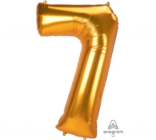 Foil Balloon -  Jumbo Number 7 Gold 83cm x 134cm