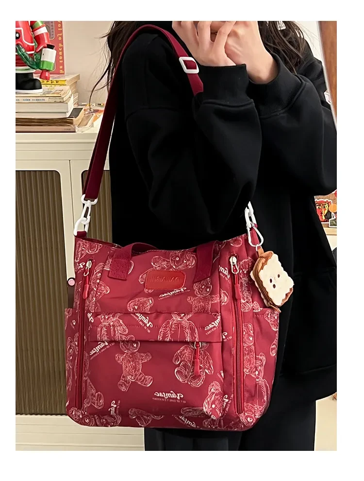 Large Capacity Multi-Pocket Crossbody Tote Bag