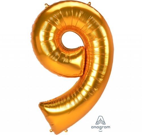 Foil Balloon -  Jumbo Number 9 Gold 83cm x 137cm