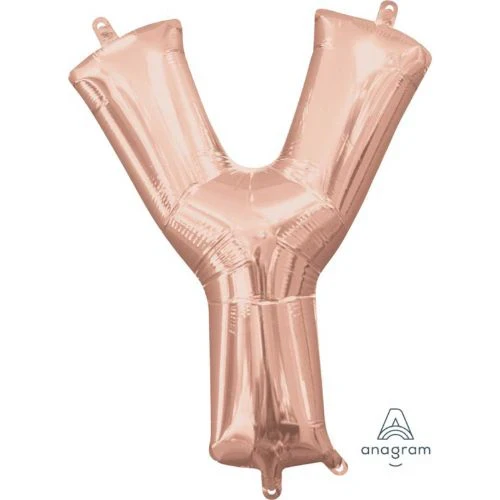 Foil Balloon - Letter Y Rose Gold - 40cm