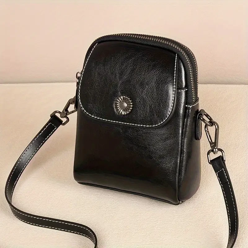 Women's Vintage Style Leather Crossbody Bag
