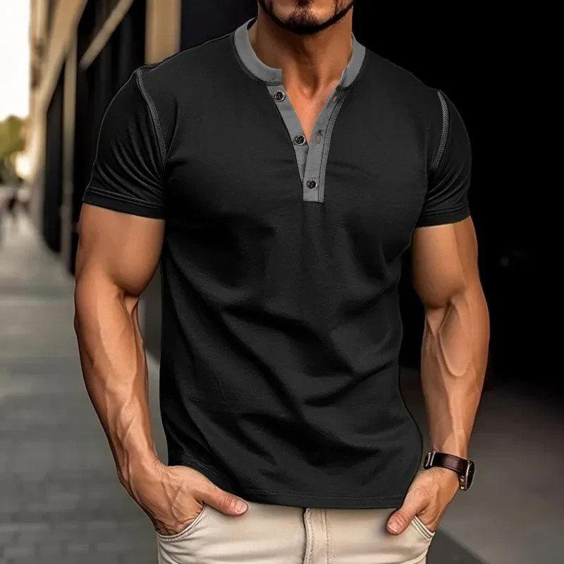 Men's Summer V-Neck Polo Tee
