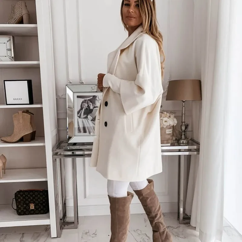 Vintage Long Wool Coat for Women