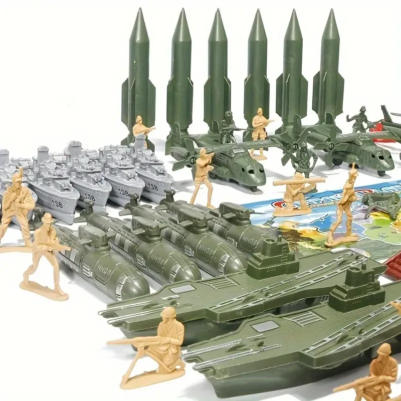 Military-Themed Miniature Soldier Toy Set - Durable ABS Resin, Collectible Figurines & Dolls Kit