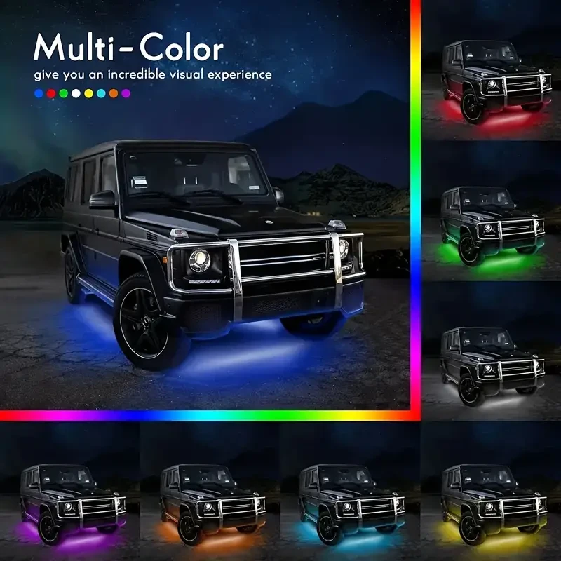 4pcs Car Underglow Neon Accent Strip Lights - App Control