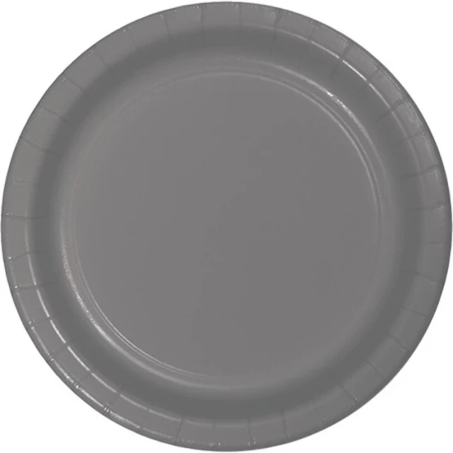 Glamour Gray Lunch Plates Paper 18cm  (Pack of 24)