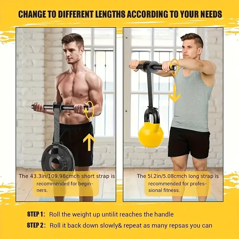 Iron Wrist and Forearm Strengthener - Muscle Training Bar