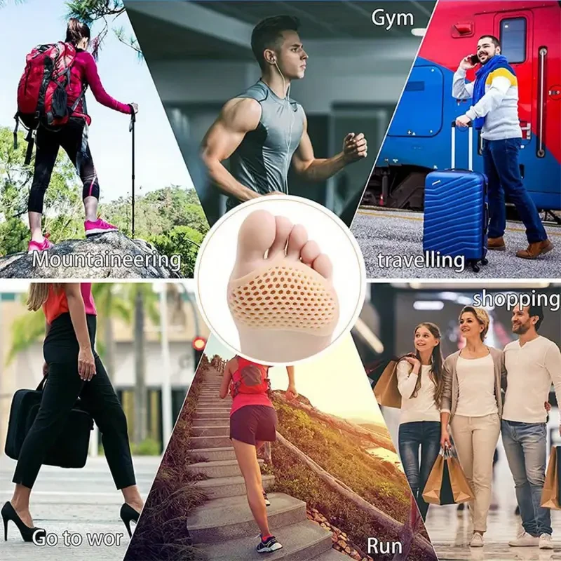 2-Piece Silicone Metatarsal Pads - Toe Separation & Forefoot Support Insoles