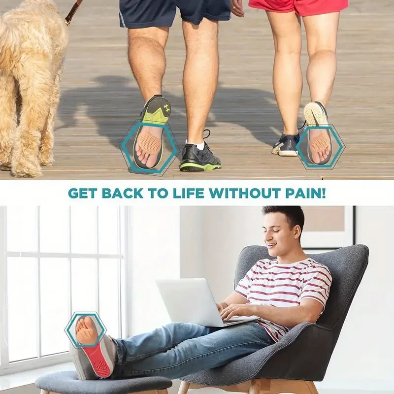 2-Piece Silicone Metatarsal Pads - Toe Separation & Forefoot Support Insoles
