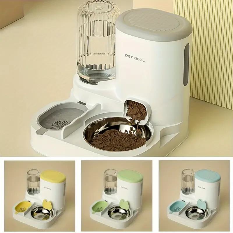 Automatic Cat Water Fountain and Food Dispenser