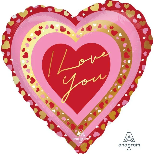 Balloon - Jumbo Hx I Love You Pretty Hearts