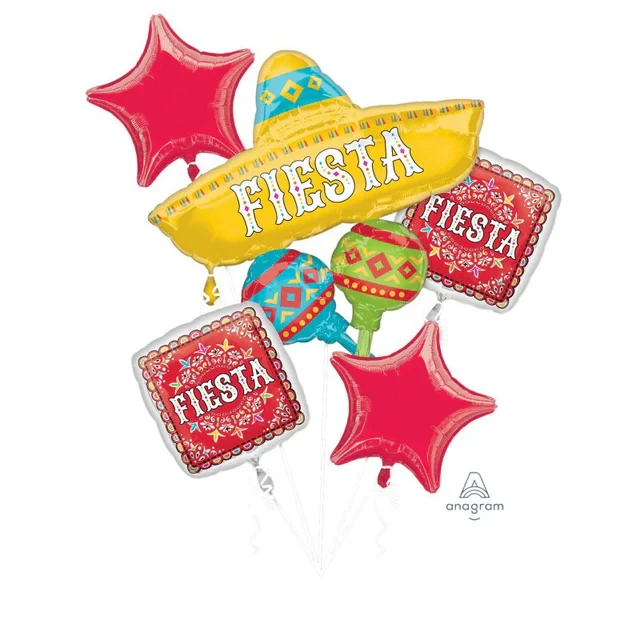 Foil Balloon - Papel Picado Bouquet  (Pack of 5)