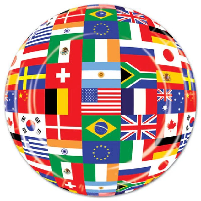 Paper Plates - International Flag (9in/23cm) - (Set of 8)