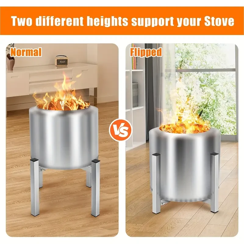 Uniflasy 15-27 Inch Firepit Stand for Smokeless Fire Pits