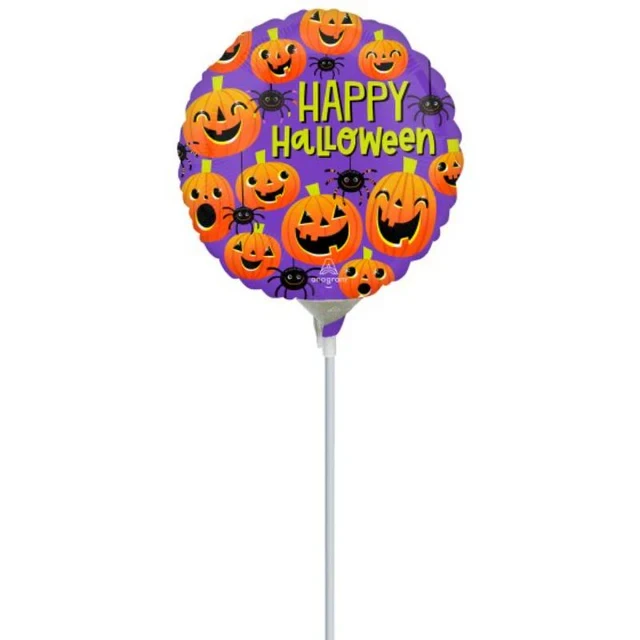 22cm Happy Halloween Spiders & Pumpkins