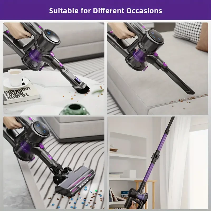 Cordless Powerful Vacuum Cleaner With 40 Minutes Of Working Time, 22KPA Suction Power, 6-layer Filtration System, 3 Suction Modes, 4-in-1 Handheld Stick Vacuum Cleaner, Suitable For Car Interiors, Carpets, Hardwood Floors, Tabletops, And Pet Hair