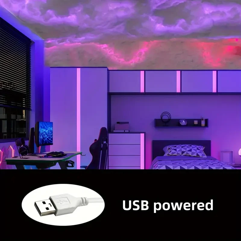 3D Thunder Cloud LED Light - 4.88m Colorful Atmosphere Night Light