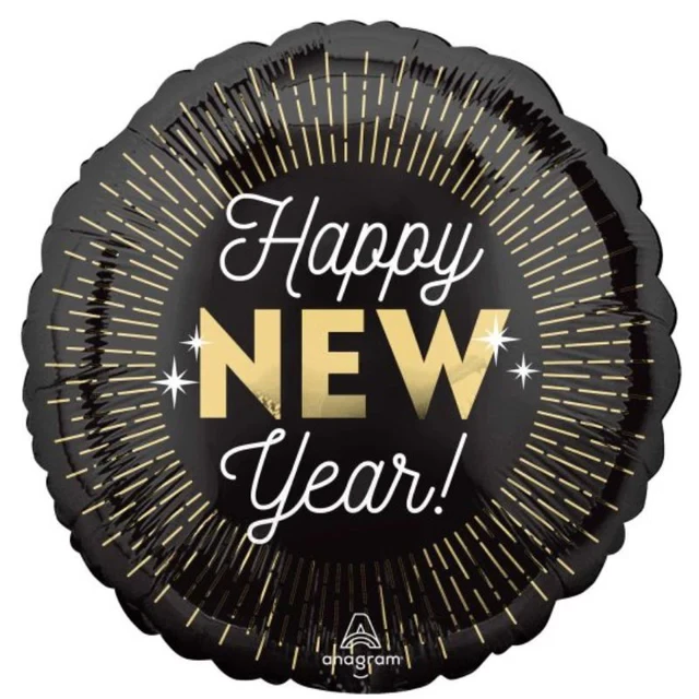 Balloon - 45cm Standard HX Happy New Year Midnight Glam