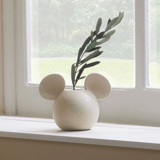 Disney Home : Mickey Head Vase Natural Speckle