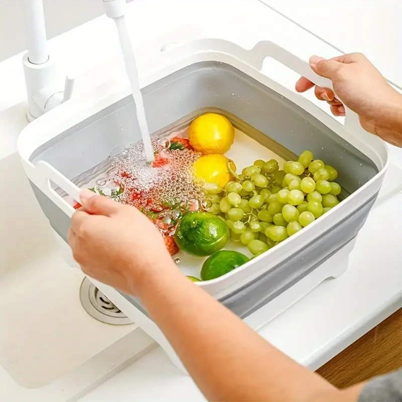Durable Portable Folding Bucket - Quick-Draining Ice Bucket for Outdoor Adventures