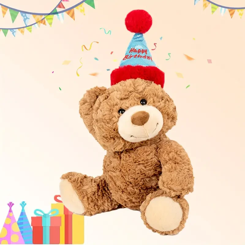 Cute Birthday Bear Plush Toys Kawaii Cartoon Soft Stuffed Animal Plush Toy