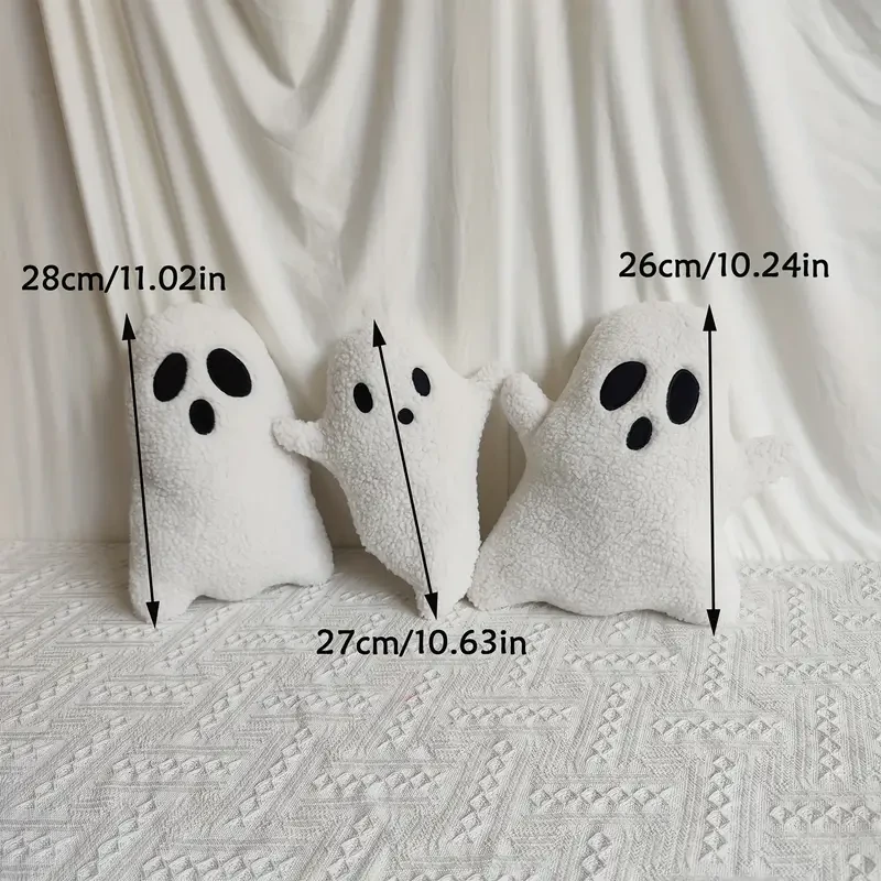 Festive Halloween Throw Pillow: Soft Ghost Decorative Pillow -