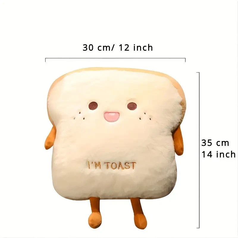 16"/40cm Plush Bread Pillow Cute Simulation Food Toast Soft Doll Warm Hand Pillow Cushion