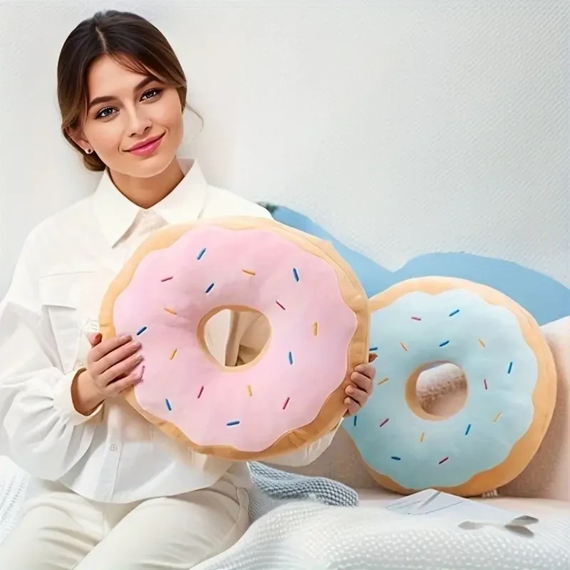 42cm/16.54in Big Healing Simulation Food Donut Plush Toy Backrest Sweet Doughnut