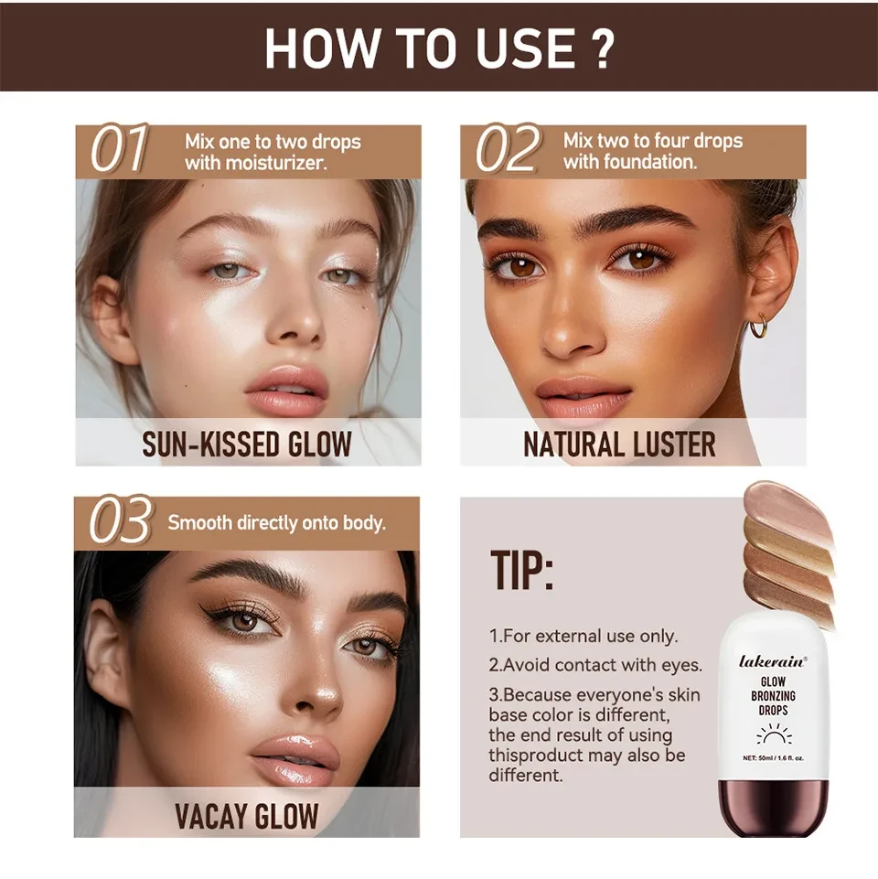 Bronze Highlight Drops Brightening Skin Color Modification
