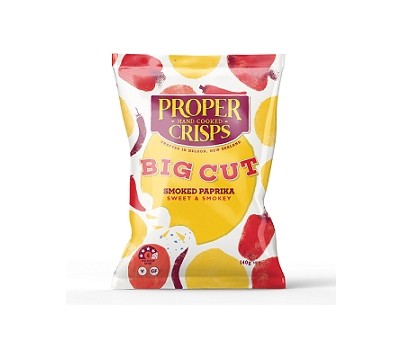 CHIPS BIG CUT SMOKED PAPRIKA 140GM 12s (PROPER CRISPS 21344)