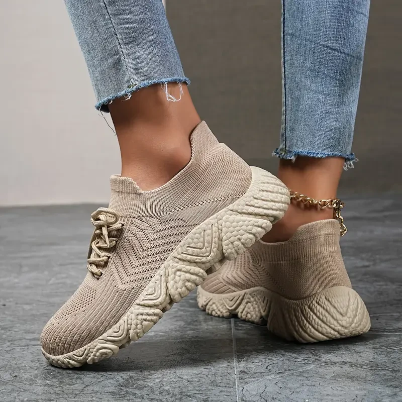 Simple Mesh Breathable Low Top Chunky Sneakers
