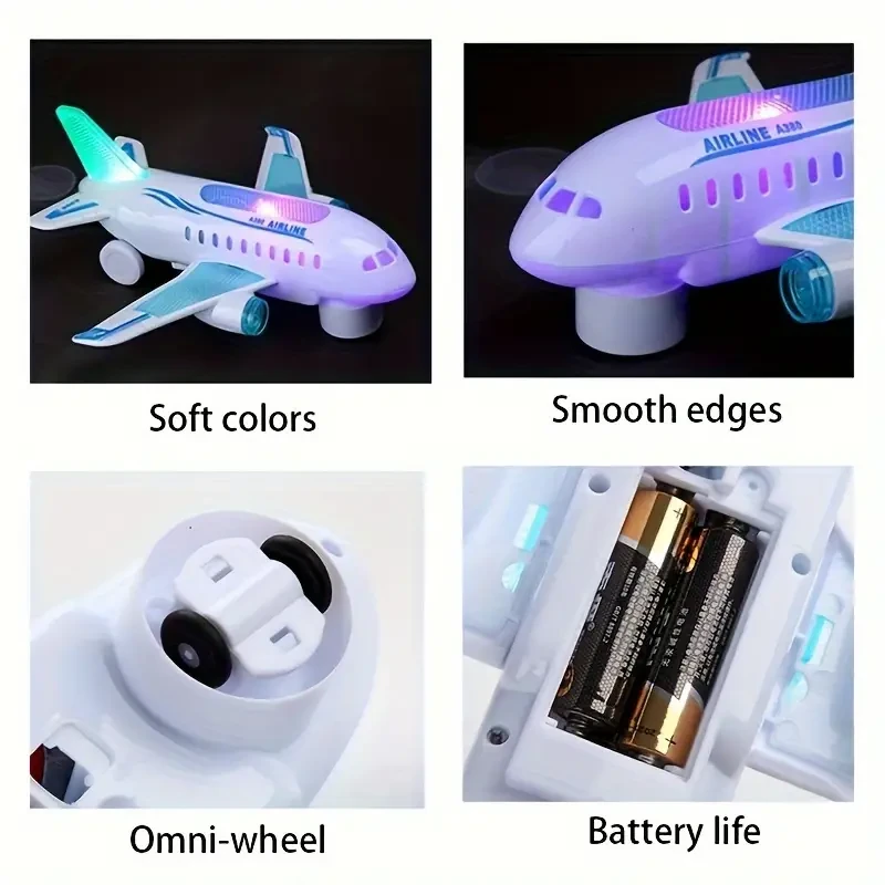 Kids' Electric Airplane Toy with Lights & Music