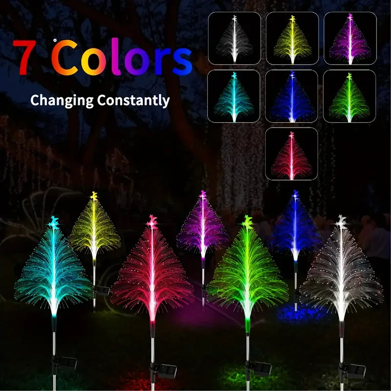2-Piece Solar Powered Color-Changing Flower Lights