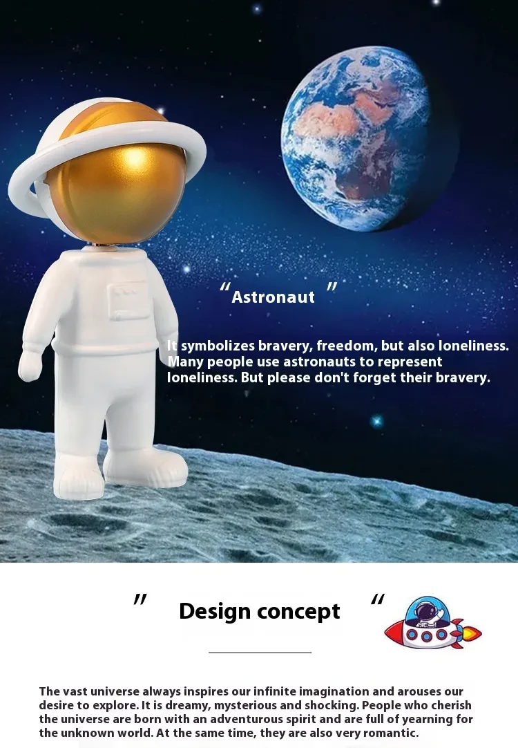 2024 New Astronaut Star Projector Lamp Ins Touch Usb Charging Night Light Rotatable Bedside Atmosphere Lights Lamp Bedroom Decor